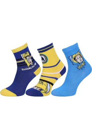 Fireman Sam 3x -gele jongenssokken Brandweerman Sam - maat 31-34
