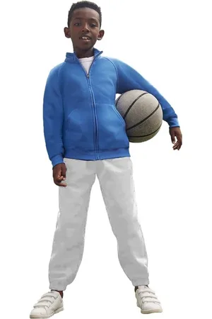 Fruit Of The Loom Joggingbroek/sportbroek voor kinderen - Sweatpants/trainingsbroek - Grijze kinder kleding huisbroeken 170/176