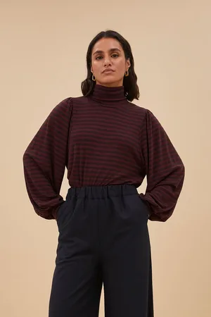 BY-BAR 24511012 Jojo roll melange stripe top