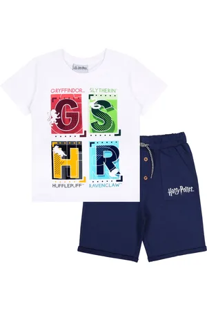 Harry Potter Kledingset: shirt en donkerblauwe shorts - / 128 cm