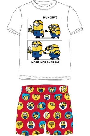 Merkloos Minions shortama/pyjama Hunry? katoen maat 110