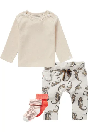 Noppies Kledingset - 4 delig - Broek Tivoli Oatmeal - Shirt Natal Oatmeal - 1 paar sokjes