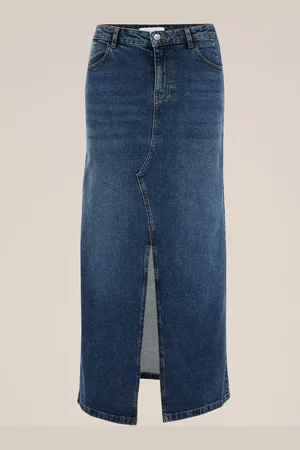 WE Fashion Dames high rise maxi denim rok