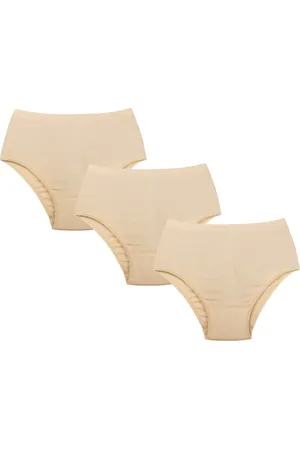 Merkloos 3-pack Dames katoenen tailleslip H301 J&C Huid - maat XXL