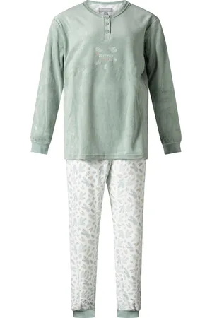 Cocodream Cocodream dames pyjama velours | MAAT S | Dennentak uni | mint