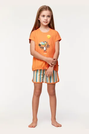 Woody Pyjama meisjes - - toekan - 231-1-BST-S/539 - maat 140