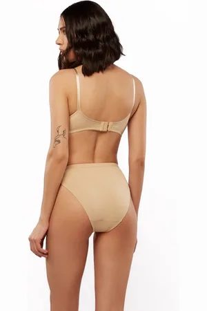Merkloos Klassieke damesslips - beige - 100% katoen
