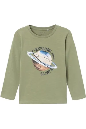 NAME IT Jongens Lange Mouwen T-shirt Noah Oil Green - 92