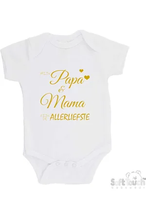 Merkloos 100% katoenen Romper "Mijn papa & mama zijn de allerliefste" Jongens Katoen