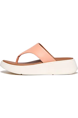 FitFlop F-Mode Leather Flatform Toe-Post Sandals