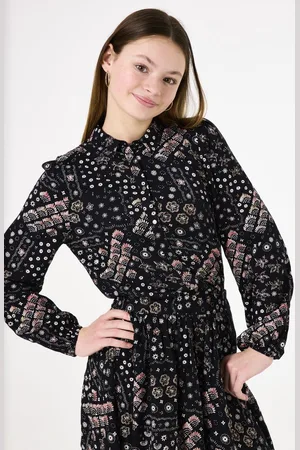 Garcia Meisjes All over print Blouse Zwart Long mouw