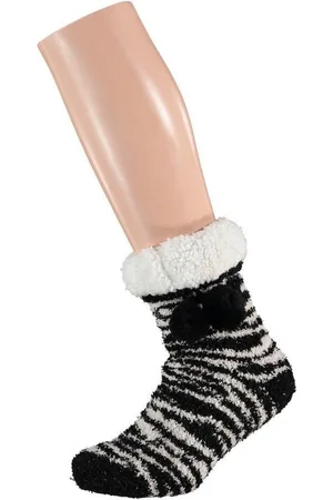 Apollo Huissokken/Slofsokken - Meisjes - Dierenprint Zebra - anti slip 20-24