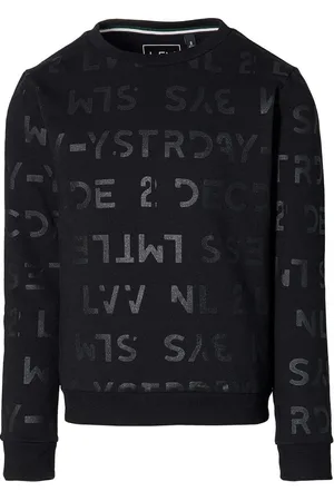 LEVV Jongens sweater Kees Black Text - maat 152