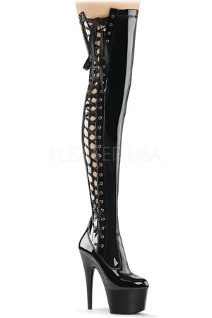 Pleaser ADORE-3050 Plateau Overknee Laarzen - Paaldans schoenen - 45 Shoes