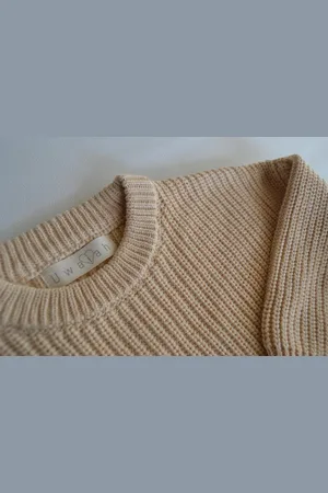 Merkloos Uwaiah oversize knit sweater - Vanilla - Trui voor kinderen - 80/9-12M