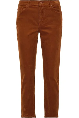 7 for all Mankind • bruine The Straight Crop ribfluwelen jeans • maat 30