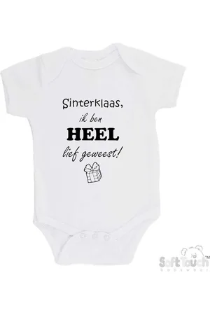 Merkloos 100% katoenen Romper "Sinterklaas, ik ben heel LIEF geweest!" Sinterklaas Unisex Katoen