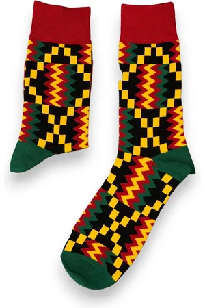 Merkloos Afrikaanse sokken / Afro sokken / Kente sokken - Rood - Afrika print kousen / Vrolijke sokken