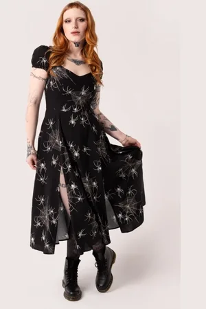 Hell Bunny Grungy Spider Lange jurk - 2XL