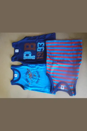 Petit Bateau 3 Pack - Singlet - Jongens -Blauw /rood - 12jaar 150