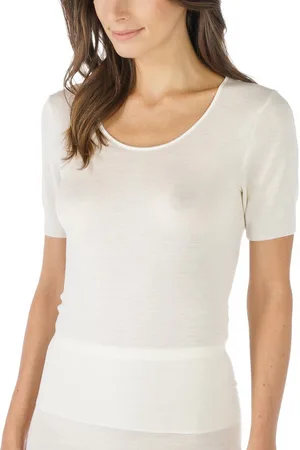 Mey Shirt Korte Mouw Wol Zijde Exquisite 66576 1 weiss 42