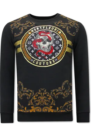 TONY BACKER Heren Sweater met Print - Snake Skull - 3674