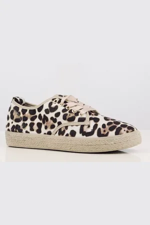Merkloos Dames schoenen laag casual met luipaard/Safari print, maat 41