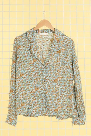 Merkloos CLASSY GEBLOEMDE BLOUSE - maat S/34