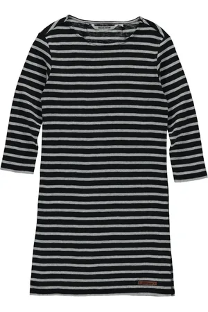 Moscow Jurk - Antra Black / Light Grey Melange - Gestreept