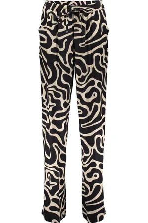 Geisha Broek Pants Aop Bicolar 41383 70 Black/sand Dames