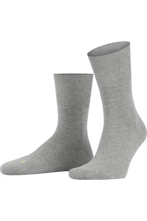 Falke Run anatomische pluche zool katoen sokken unisex grijs