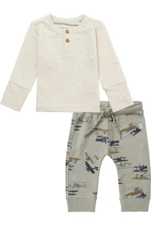 Noppies Kledingset - 2delig - Sweatpants - Joggingbroek Marvin - Shirt Miami Oatmeal