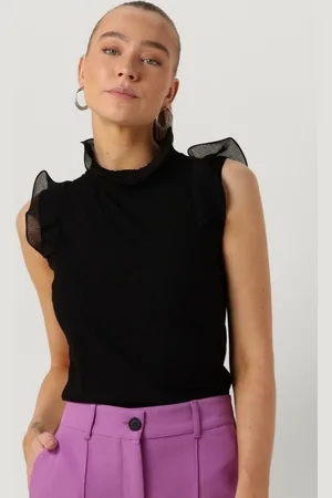 Jansen Amsterdam V309 Top Sleeveless With Ruffle Details Tops & T-shirts Dames - Shirt -
