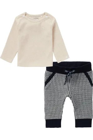 Noppies Kledingset - 2 delig - broek gestreept - shirt oatmeal