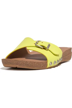FitFlop Iqushion Adjustable Buckle Leather Slides