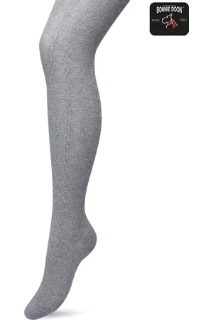 Bonnie Doon Bio Kabel Maillot Meisjes Grijs maat 164/182 L - Ingebreid Kabel patroon - Biologisch Katoen - Uitstekend draagcomfort - Classic Cable Tights - OEKO-TEX - Gladde Naden - Klassiek - Gemeleerd - - BP213901.112
