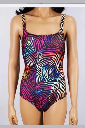 Merkloos Badpak vrouwen- Tropische bladeren print zwempak- Dames Zwemkleding Bikini 421-