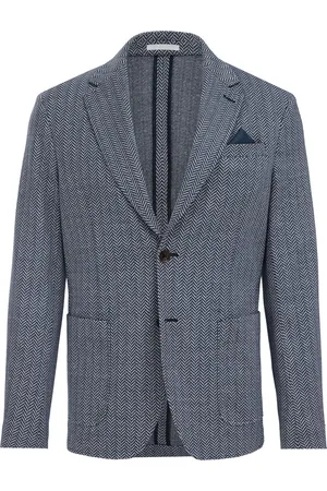 Van gils Heren slim fit blazer met jacquard-dessin