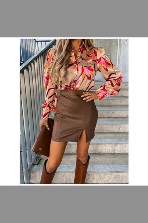 Merkloos Blousse met bloemen - vrouwen - - one size