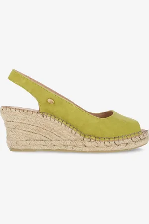 Fred de la Bretoniere Espadrille Sleehak Olijf