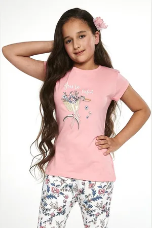 Cornette Katoenen Pyama Meisjes | Korte Mouw 3/4 Broek | Pyjama Meisjes | Shortama Meisjes | Perfect 490/88 491/88 86/92