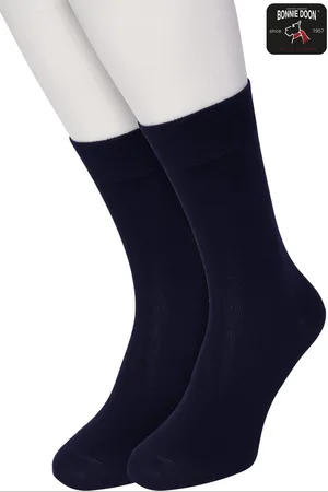 Bonnie Doon Basic Sokken Kinderen Donker Blauw maat 39/42 - 2 paar - Unisex - Jongens en Meisjes - Basis Katoenen Sok - Kids - Gladde Naden - Brede Boord - Perfecte Pasvorm - 2-pack - Multipack - Effen - Dark Blue - - OL7334012.102