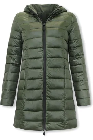Matogla Lange Puffer Jas Dames - Parka Jas Dames - Dubbelzijdig - Slim Fit Dames Winterjassen - Groene Jas Dames