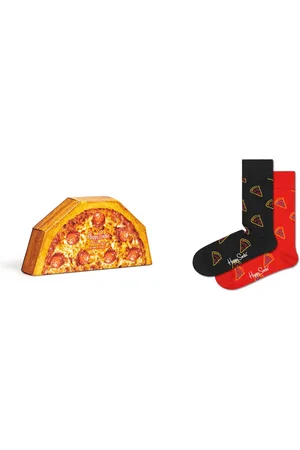 Happy Socks Pizza Socks Gift Set (2-pack) - smakelijk rood en zwart - Unisex