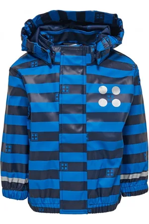 LEGO Wear Blauw gestreepte kinder regenjas Justice van Lego Duplo 80