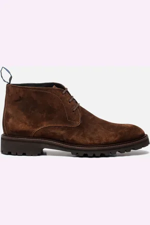 Floris van Bommel Veterboots cognac Suede - Heren