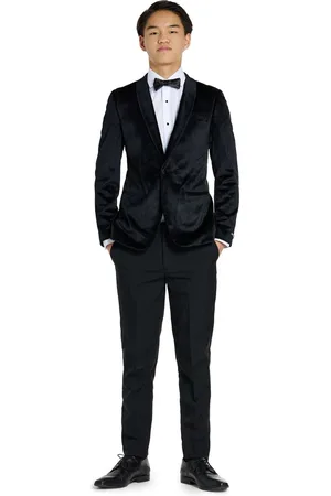 OppoSuits Deluxe Tiener Dinner Blazer - Black - Jongens Blazer - Kerst, Bruiloften en Meer -