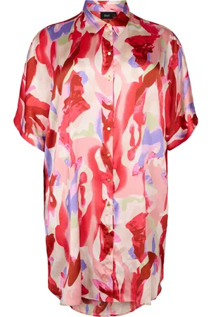 Zizzi MFANTOM, 1/2, LONG SHIRT Dames Blouse - Red