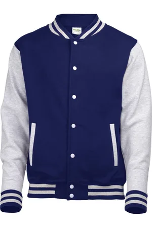 AWDis Varsity jacket, Oxford Navy/Heather Grey