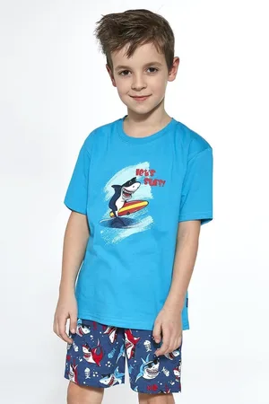 Cornette Katoenen Pyama Jongens | Korte Mouw Korte Broek | Pyjama Jongens | Shortama Jongens | Shark 789/90 86/92